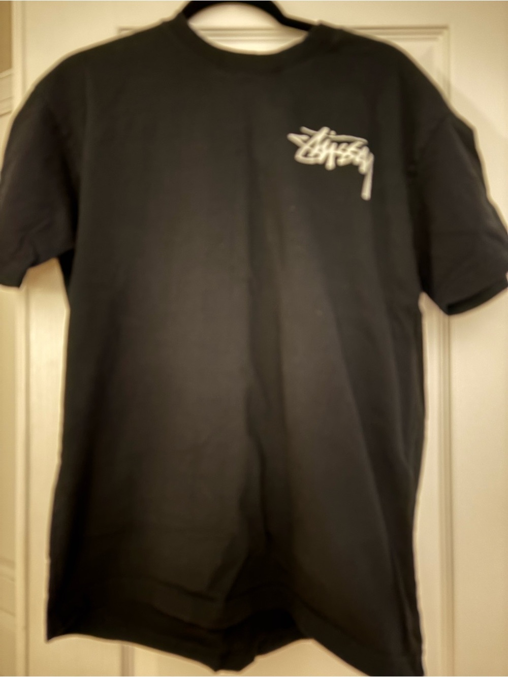 Stussy Black Logo Pocket T-Shirt - Men's Casual Tee